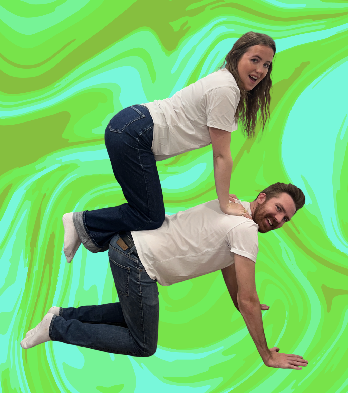 Sophie and Gustav stacked